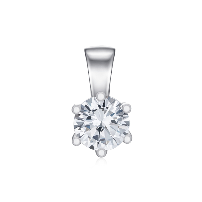 Срібна підвіска з фіанітом 8P21982-P/12/1