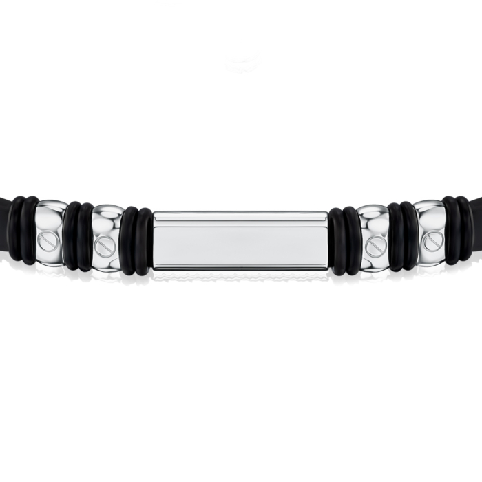 Серебряный браслет с каучуком 90204/12/1