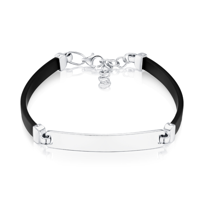 Серебряный браслет с каучуком 90214/12/1