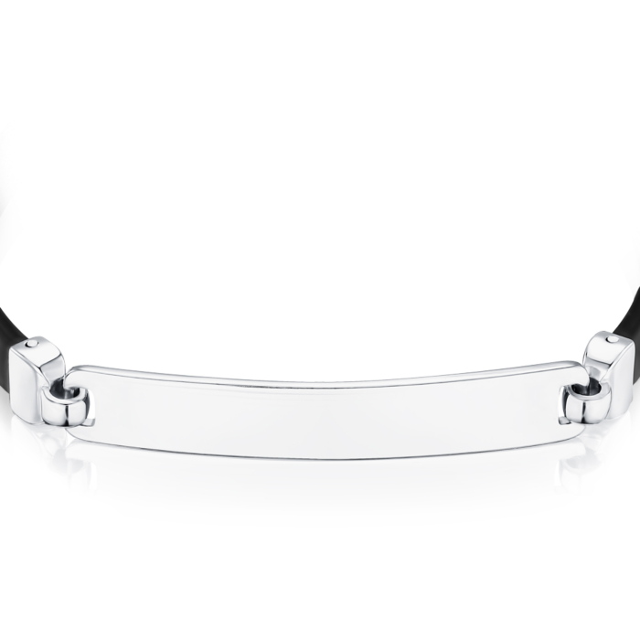 Серебряный браслет с каучуком 90214/12/1