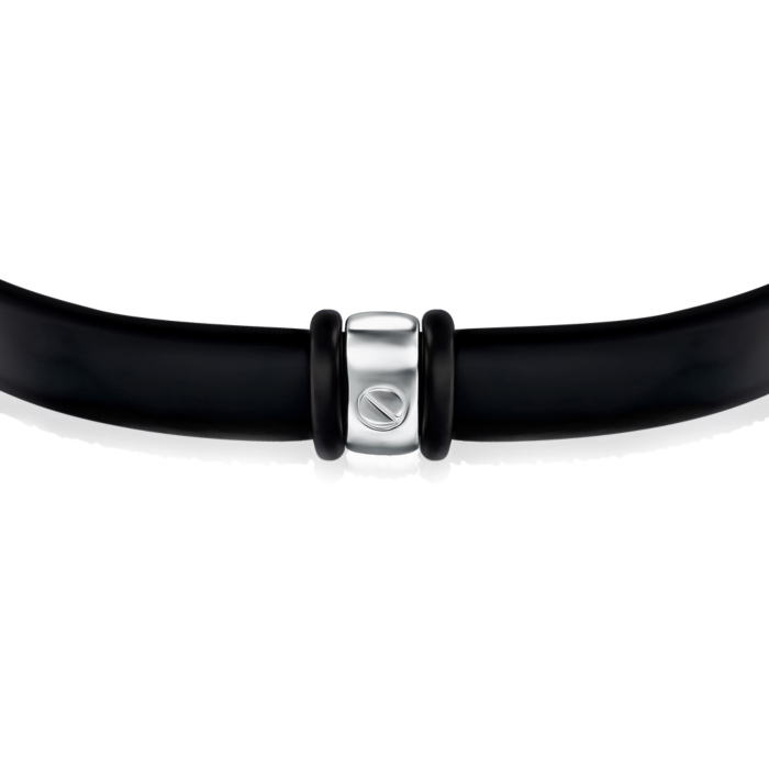 Серебряный браслет с каучуком 90224/12/1