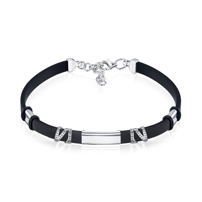 Срібний браслет з каучуком 90234/12/1