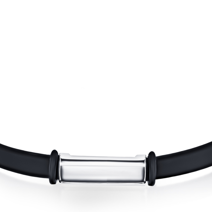 Серебряный браслет с каучуком 90237/12/1