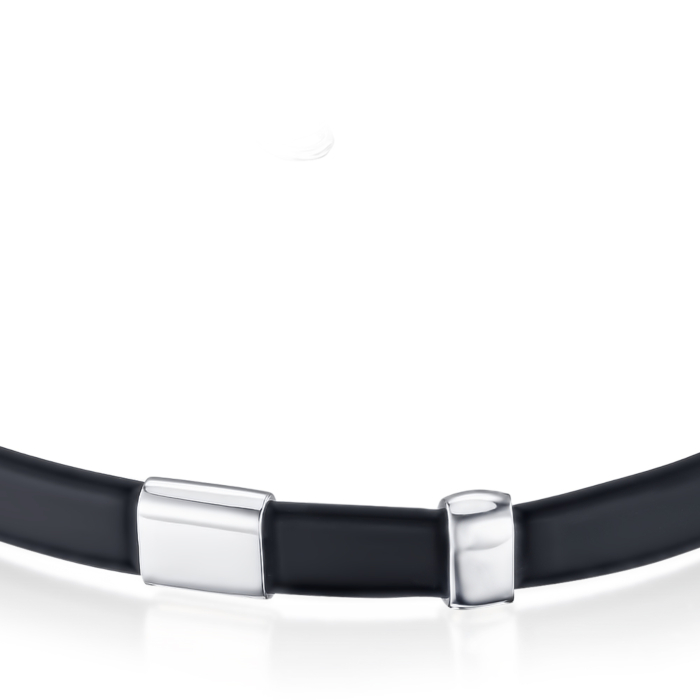 Серебряный браслет с каучуком 90243/12/1