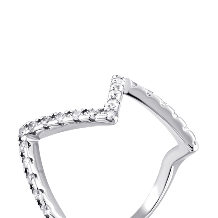 Фаланговое серебряное кольцо с фианитами. Артикул UG5910062б