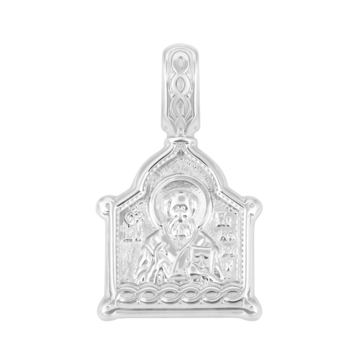 Срібна підвіска-іконка «Св. Микола Чудотворець». Артикул UG5926/род