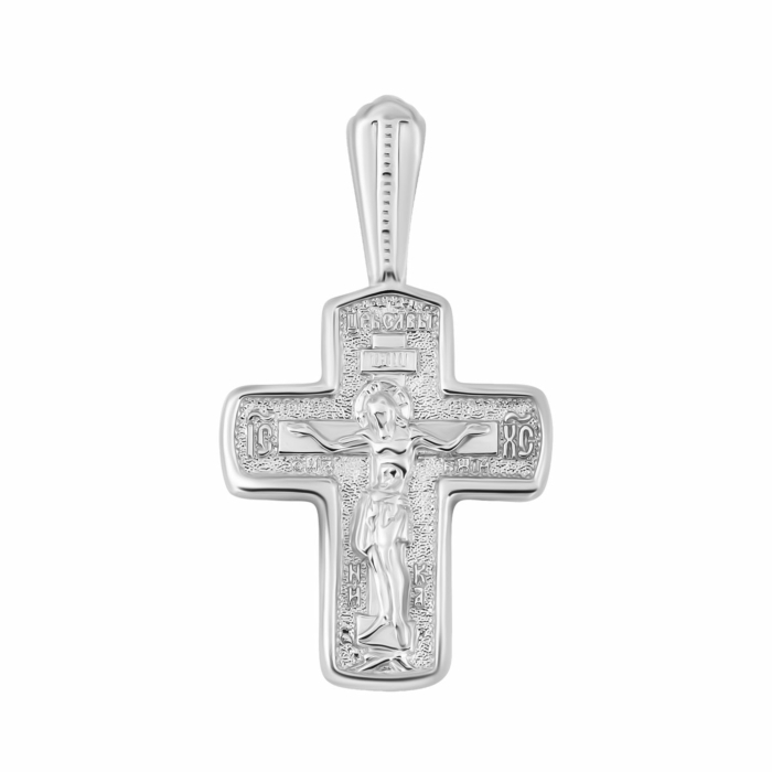 Срібний хрестик. Розп'яття Христове. Артикул UG5952/род