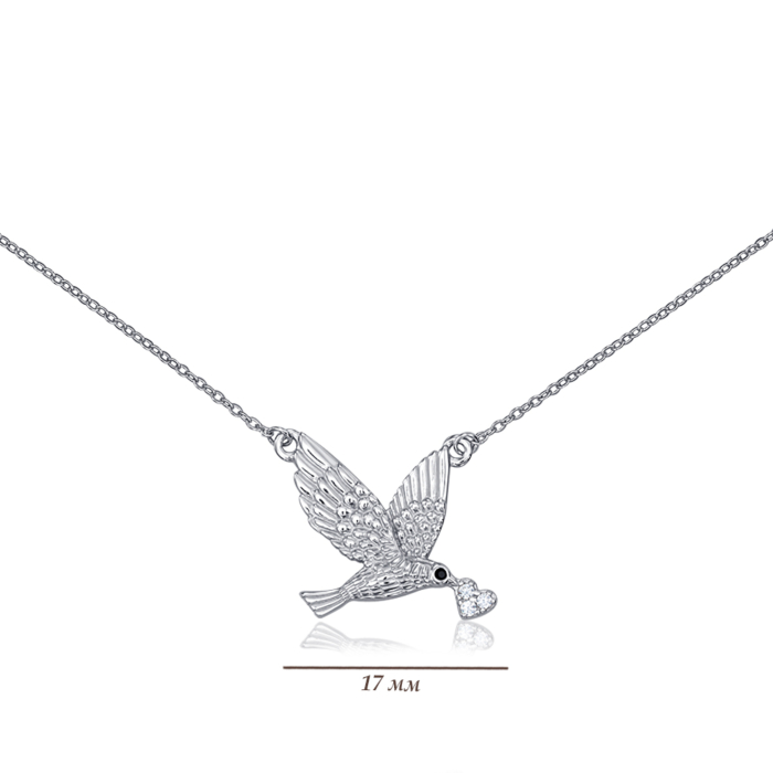 Серебряное колье с фианитами. Артикул 96042/66024-3/12/1/472