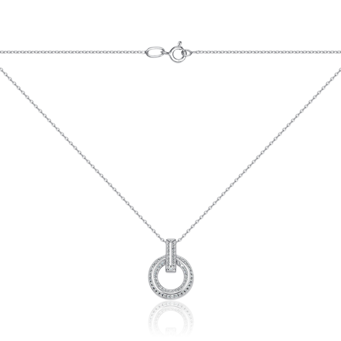 Серебряное колье с фианитами 96090/66024-3/12/1/1