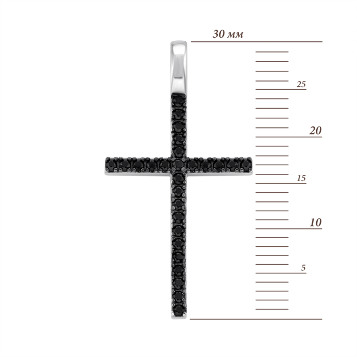 Срібний хрестик з фіанітами. Артикул UG5991П(Ф2).Rh