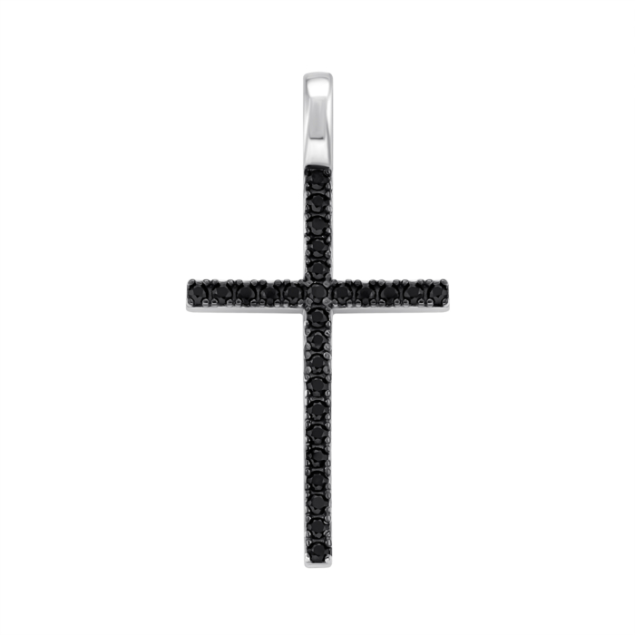 Срібний хрестик з фіанітами. Артикул UG5991П(Ф2).Rh