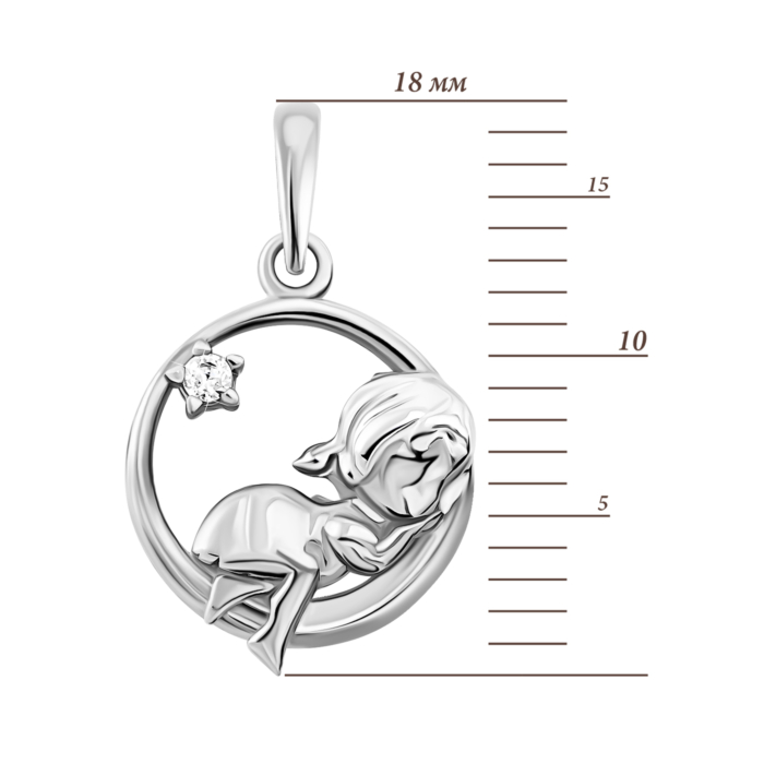 Золота підвіска з фіанітом. Артикул UG5П 002/1