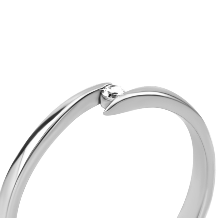 Срібна каблучка з фіанітом. Артикул UG5СД-006ф