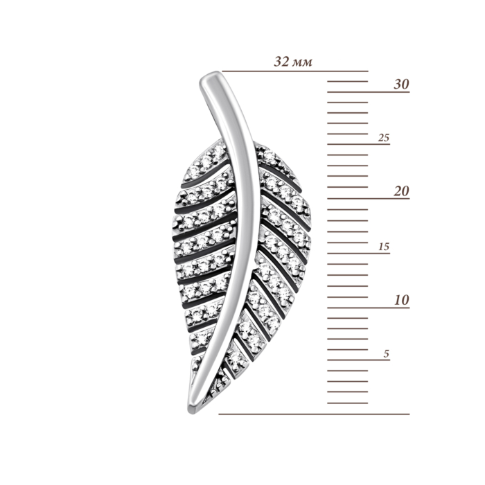 Срібна підвіска з фіанітами. Артикул UG5ЛК-0136р