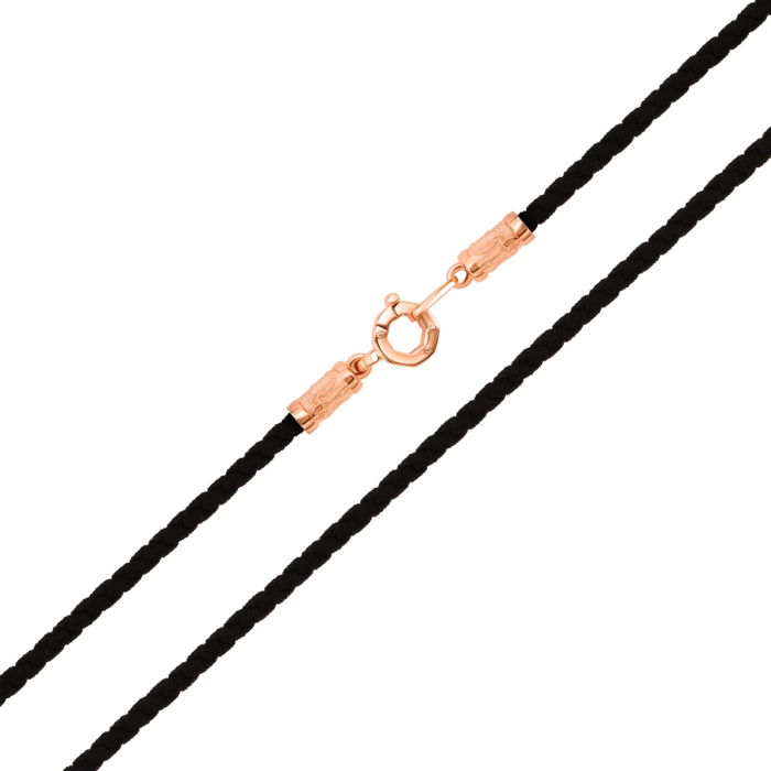 Ювелірний шнурок із золотим замком. Артикул UG5Ш 014 ч/н