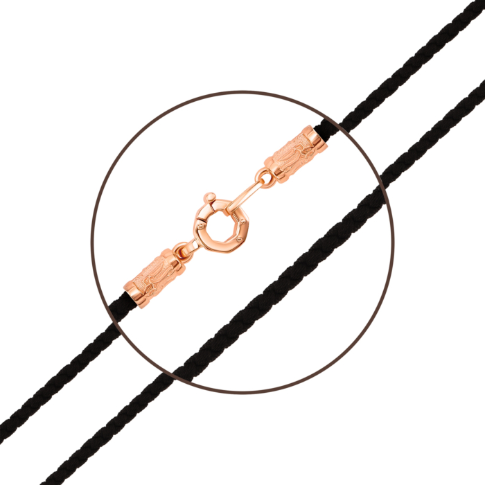 Ювелірний шнурок із золотим замком. Артикул UG5Ш 014 ч/н