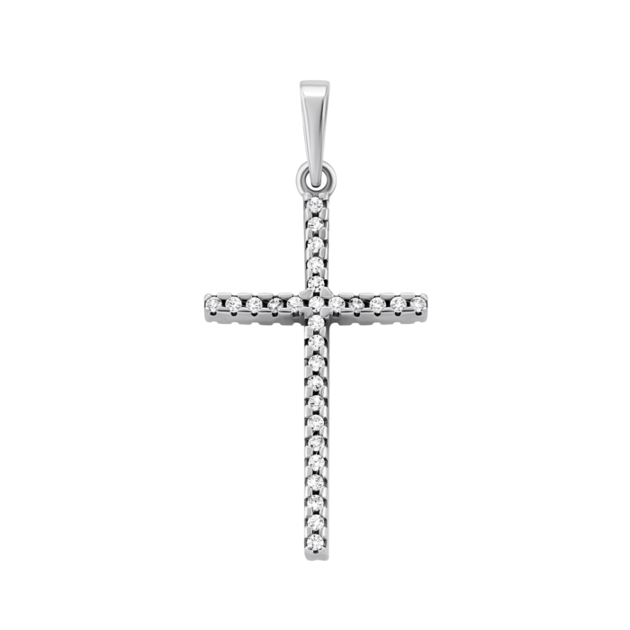 Срібний хрестик з фіанітами. Артикул UG5ЛК-0190р