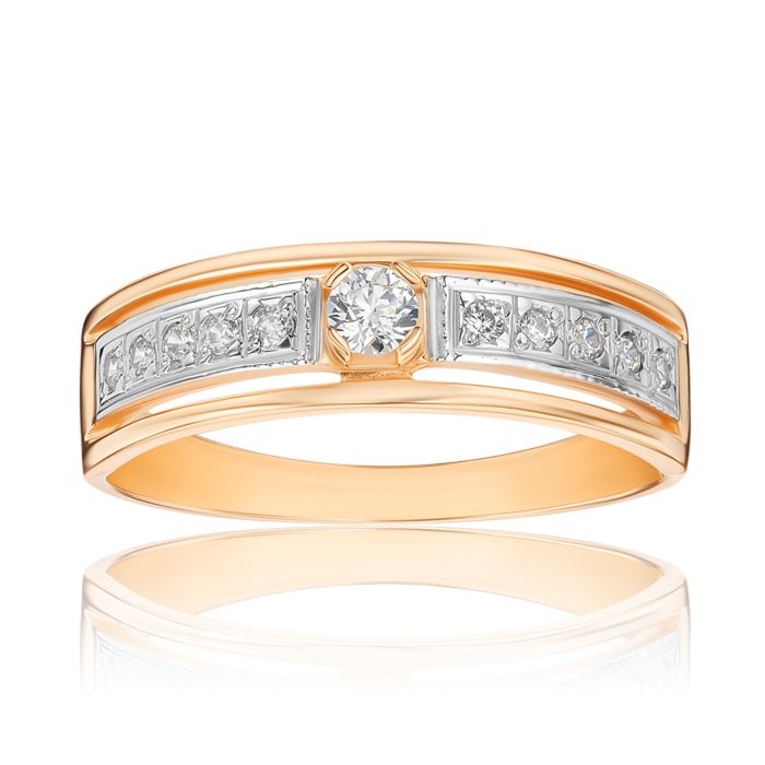 Золота каблучка з фіанітами КД 032