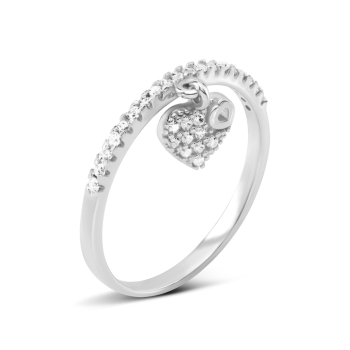 Срібна каблучка з фіанітами. Артикул UG5ЛК-0413р