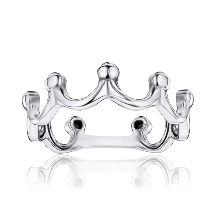 Срібна каблучка Корона без вставки МН-100 к Rh