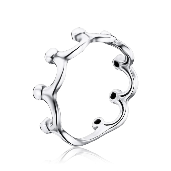 Срібна каблучка Корона без вставки МН-100 к Rh