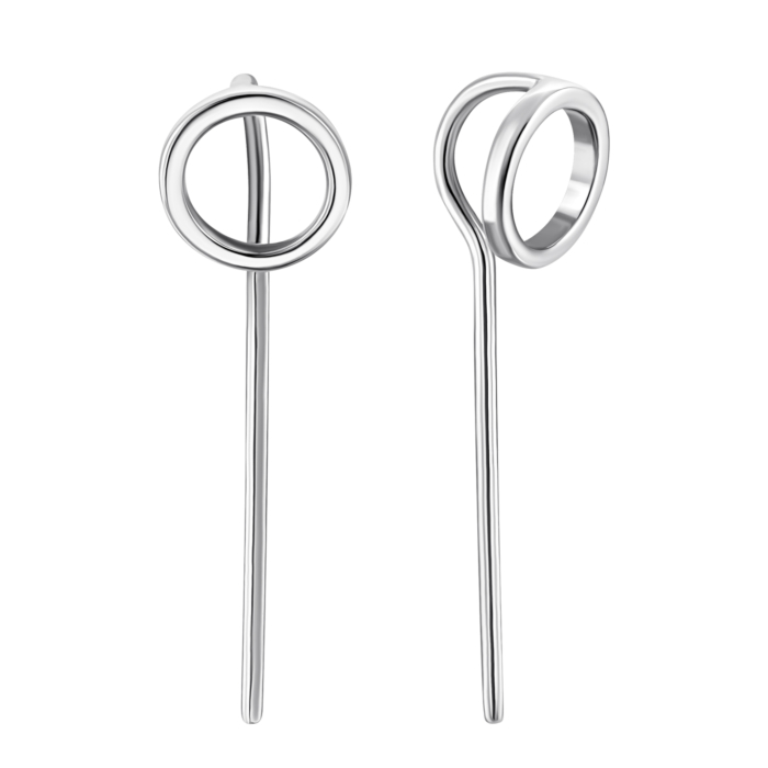 Срібні сережки-протяжки без вставки. Артикул UG5ВС-146р