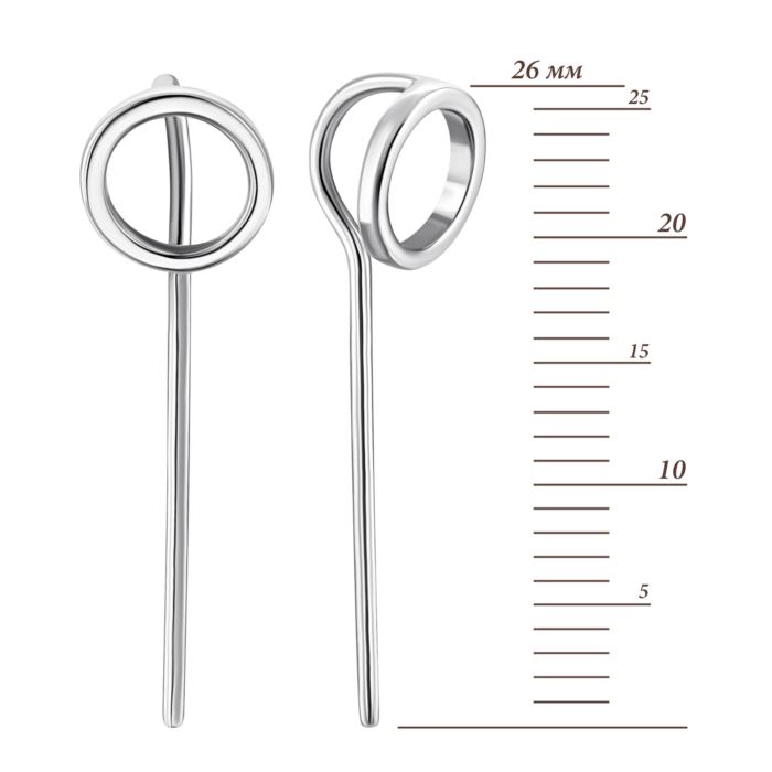 Срібні сережки-протяжки без вставки. Артикул UG5ВС-146р