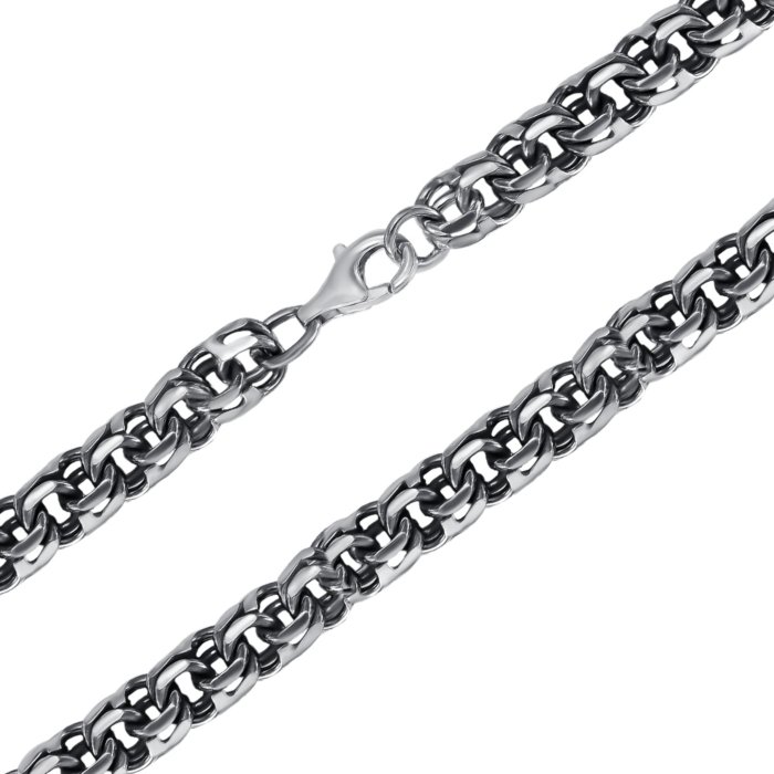 Срібний ланцюжок з чорнінням. Артикул Р-4301-6-L/52