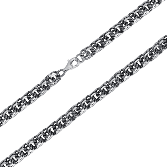 Срібний ланцюжок з чорнінням. Артикул Р-4301-6-L/52