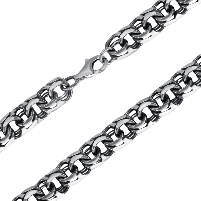 Серебряная цепочка с чернением. Артикул Р-4301-7-L/52