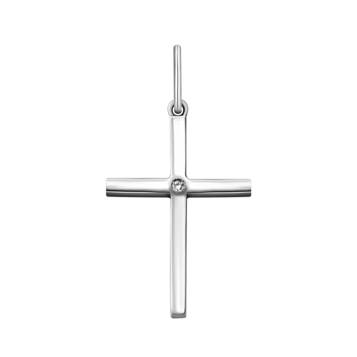 Срібна підвіска Хрестик з фіанітом. Артикул UG5H-51/2