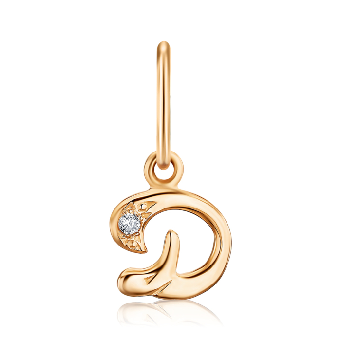 "Золота підвіска ""Літера Д"". Артикул 3135/д"