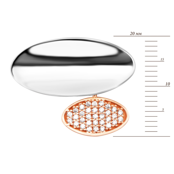 Золота підвіска з фіанітами. Артикул UG5TK 59 п