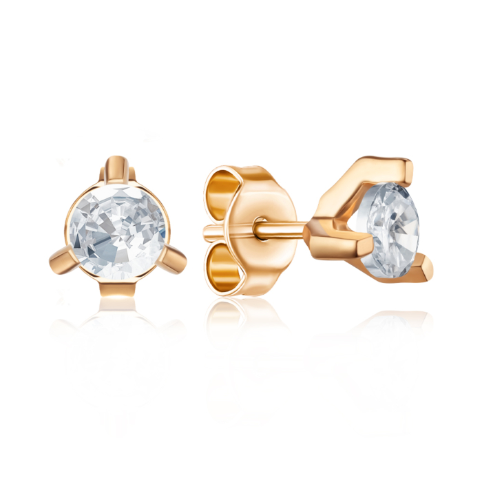 Золотые серьги с фианитом. Артикул 21295-з/01/0/53