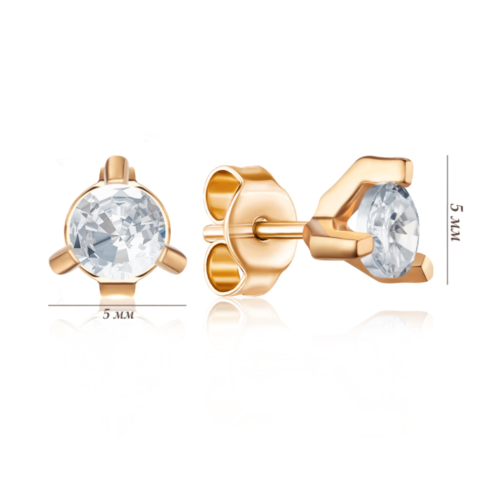 Золотые серьги с фианитом. Артикул 21295-з/01/0/53