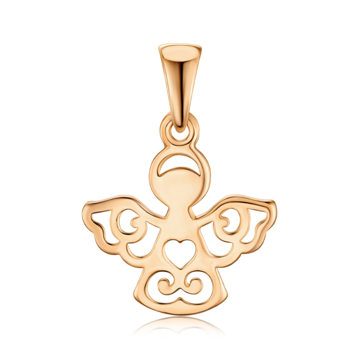 Срібна позолочена підвіска Янгол без вставки 35277-Пз/17/0