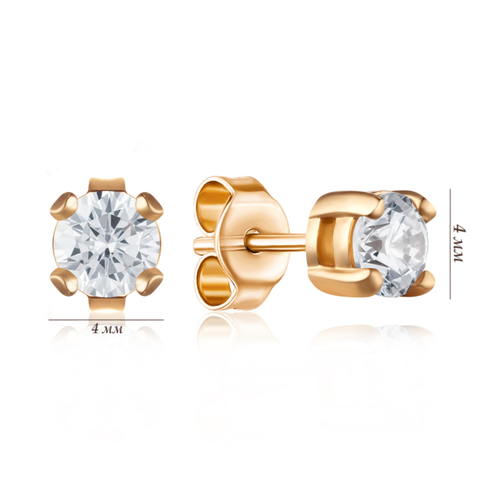 Золоті сережки з фіанітом. Артикул 21038-з/01/0/29