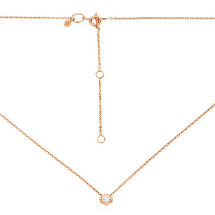 Золотое колье с фианитом Tesori. Артикул 31752/66024-3/01/0/4030