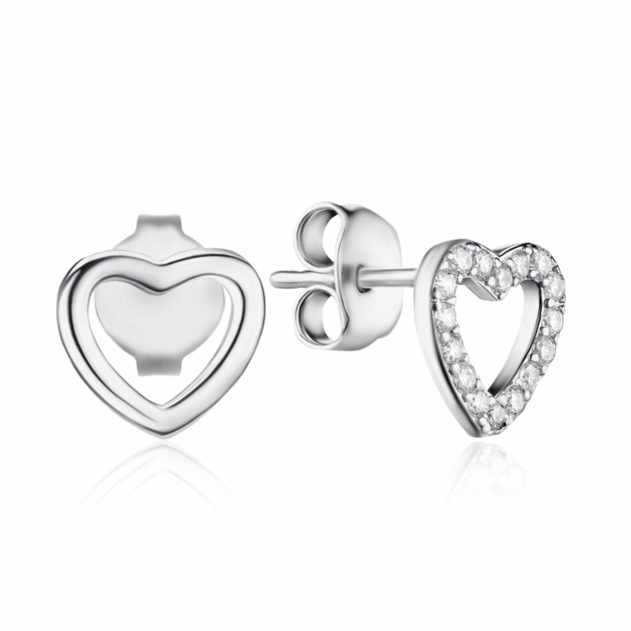 Срібні сережки з фіанітами. Артикул DE00158-E/12/1