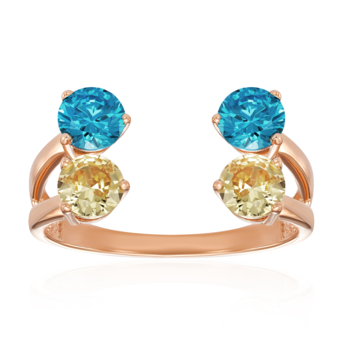 Золотое кольцо с фианитами. Артикул 18706/01/0/4786