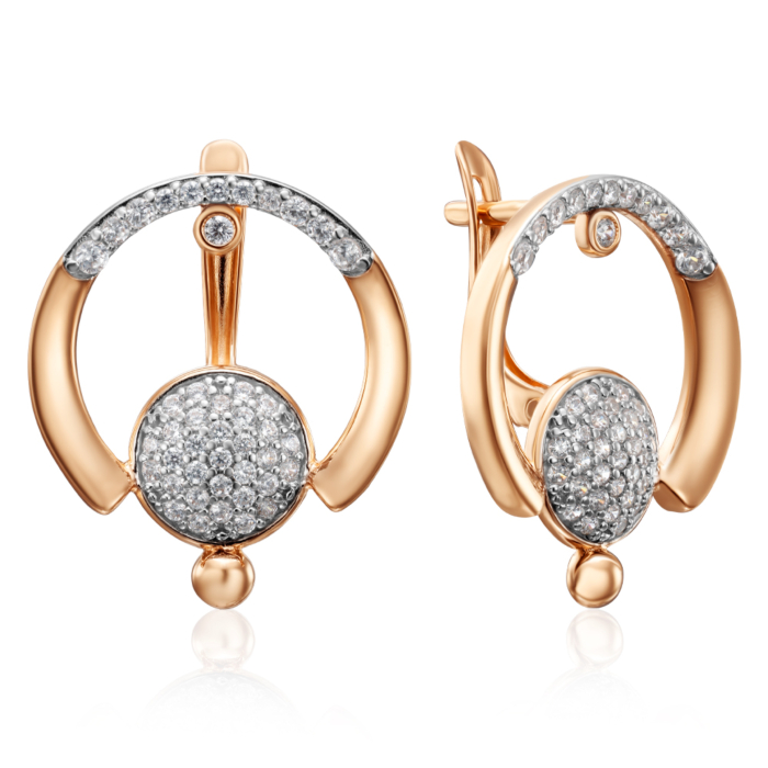 Золотые серьги с фианитами. Артикул 23330/01/1/75