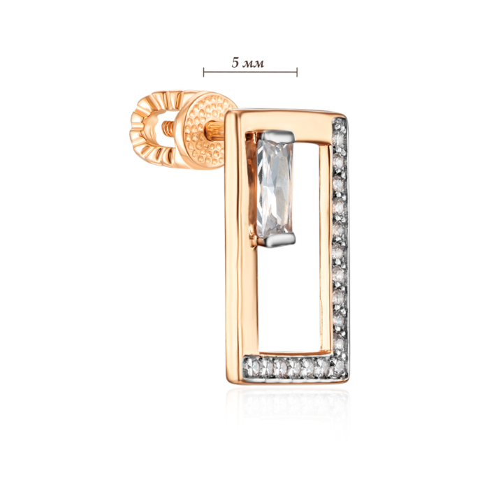 Золоті пусети з фіанітами. Артикул 23333/01/1/4356