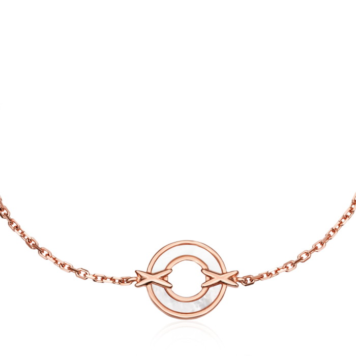 Срібний позолочений браслет з перламутром. Артикул HJB-867-ROSE-B/17/4534