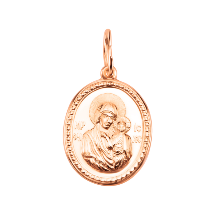 Золота підвіска-ікона Божої Матері. Артикул UG5и019