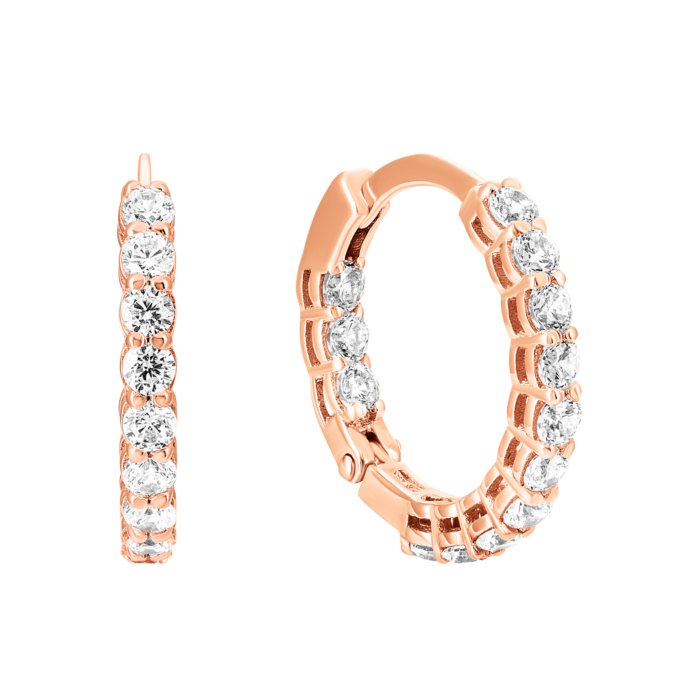 Золотые серьги-конго с фианитами. Артикул UG5С0605