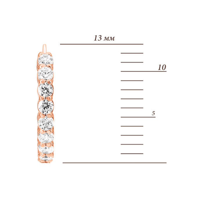 Золотые серьги-конго с фианитами. Артикул UG5С0605