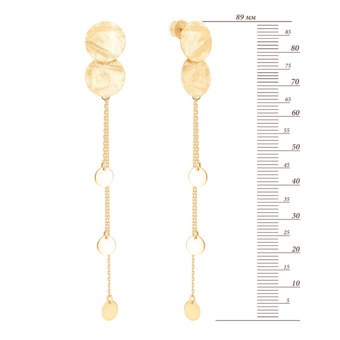 Золотые серьги-подвески. Артикул UG5с070/2