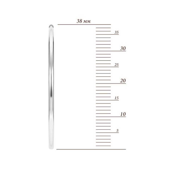 Серебряные серьги-конго. Артикул UG51119С(1.53/33).Rh