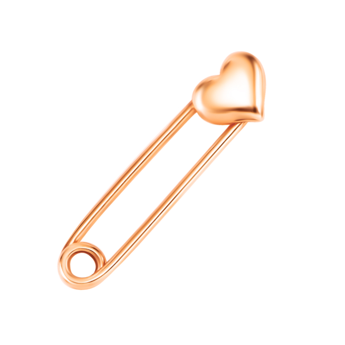 Золотая брошь-булавка Сердце. Артикул UG5БШ126и