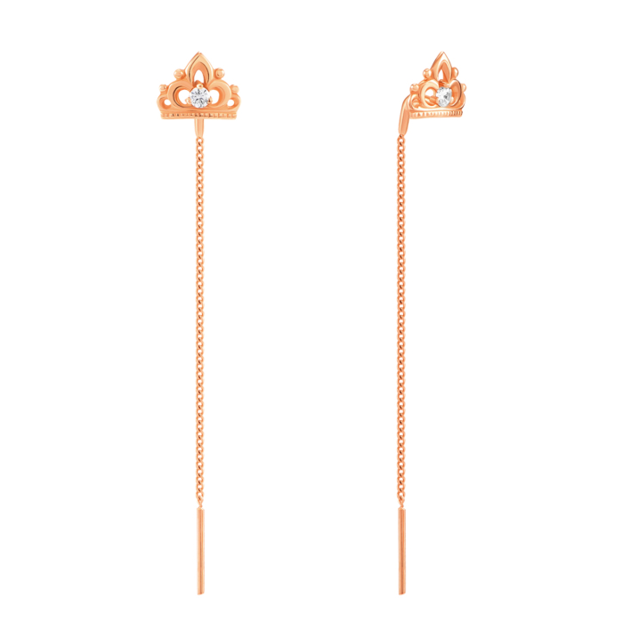Золотые серьги-протяжки с фианитами. Артикул UG5СПП126и